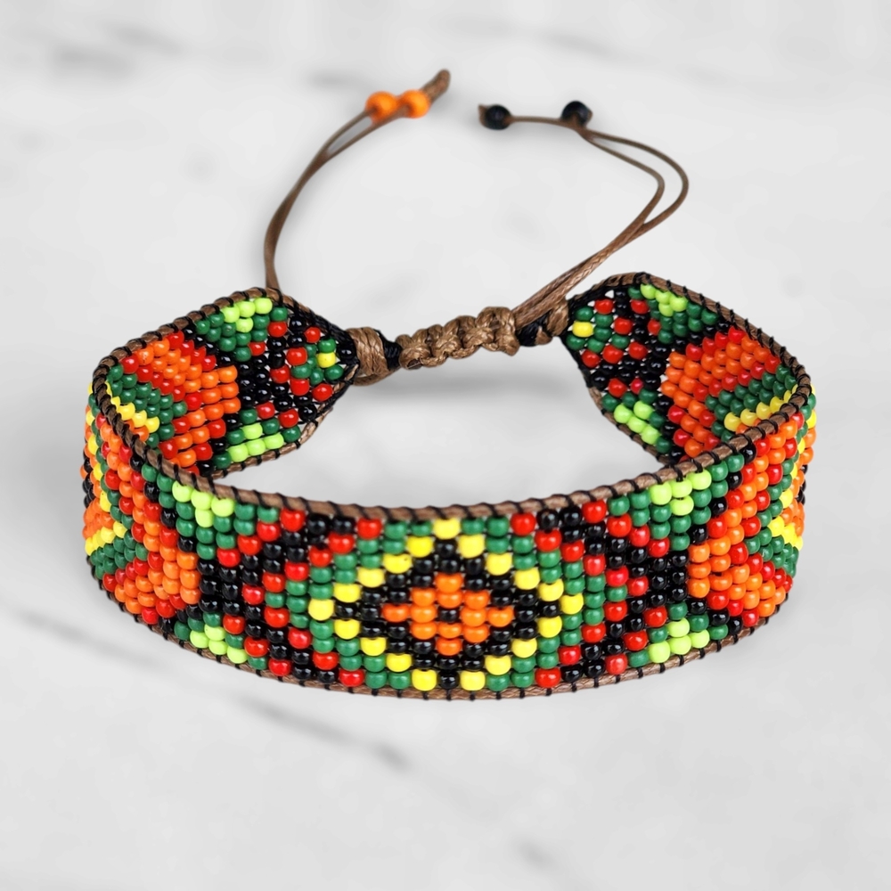 Southwestern Beaded Bracelet Geometric Handmade Boho Jewelry